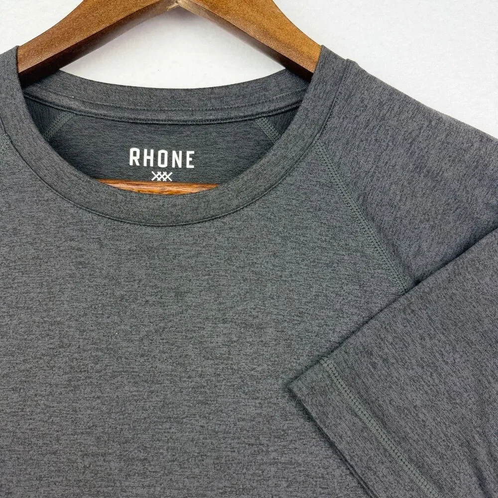 Rhone Reign Men's Small Gray Heather Performance T-Shirt Stretch Training Tee